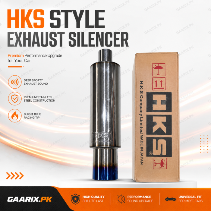 HKS Style Exhaust Silencer Medium Universal Muffler Tip Stainless Steel Racing Sound Pipe for Cars
