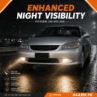 Carway OEM Fog Lamp Kit for Honda Civic 2004–2005 with crystal clear lenses and complete wiring harness