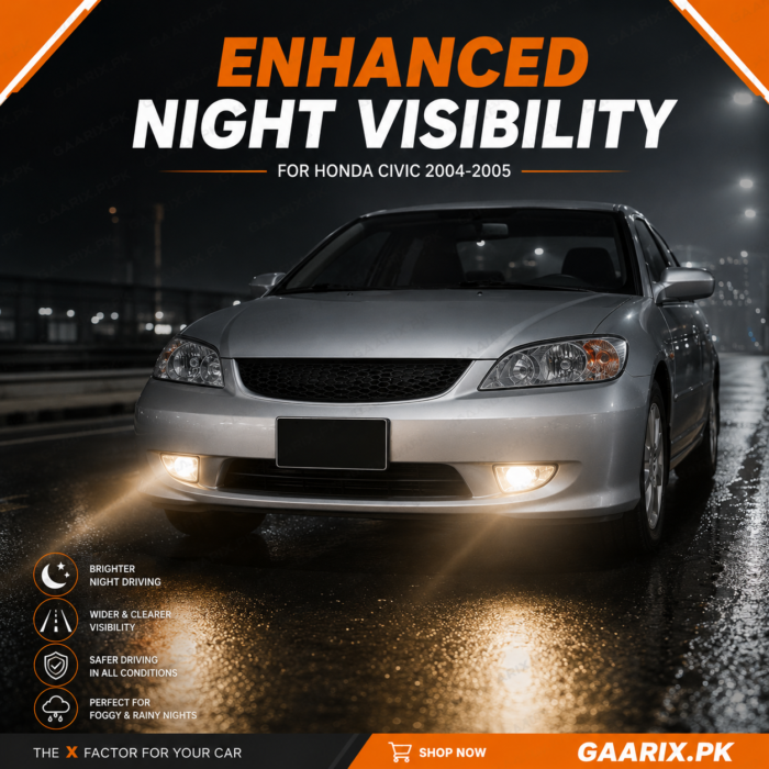 Honda-Civic-Fog-Lamp-2004–2005-Night-Visibility Carway OEM Fog Lamp Kit for Honda Civic 2004–2005 with crystal clear lenses and complete wiring harness