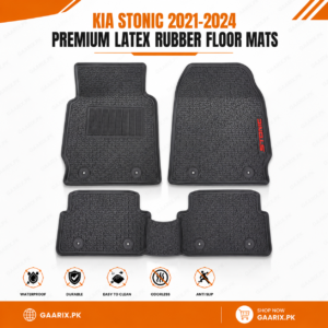 KIA Stonic 2021–2024 Premium Latex Rubber Floor Mats – Custom Fit Waterproof Heavy Duty
