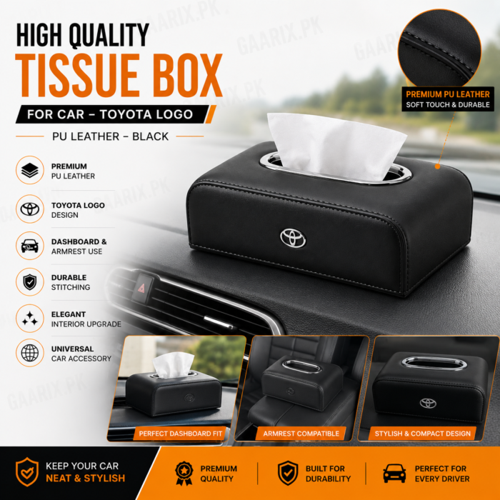 Leather-Tissue-Box-ToyotaLogo-Black