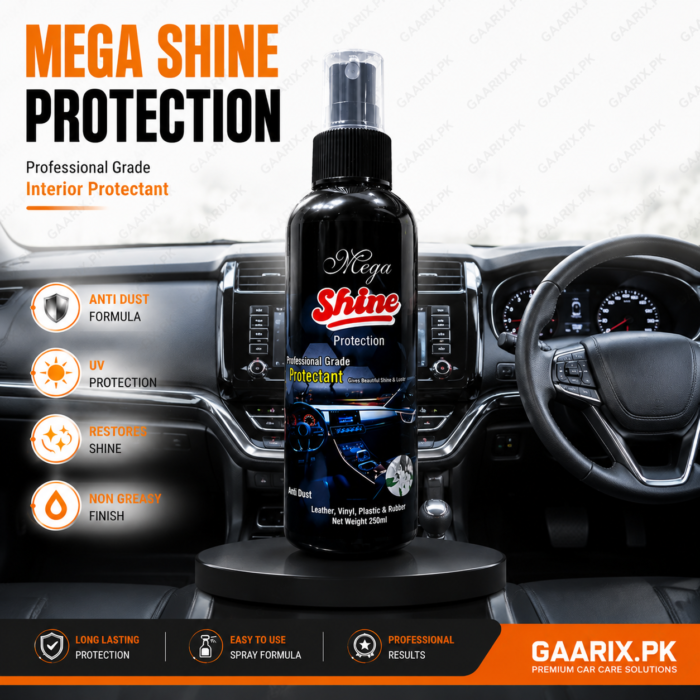 Megashine-Car-Protectant-Interior Mega Shine Protection 250ml Professional Grade Interior Protectant Spray for Dashboard, Leather, Vinyl, Plastic and Rubber Surfaces