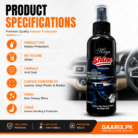 Mega Shine Protection 250ml Professional Grade Interior Protectant Spray for Dashboard, Leather, Vinyl, Plastic and Rubber Surfaces