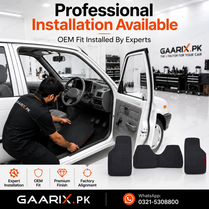 Suzuki Mehran Latex Rubber PVC Floor Mats – OEM Custom Fit Waterproof Heavy Duty Car Floor Mats for 1990–2019 Models.