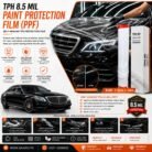 TPH 8.5 Mil Paint Protection Film PPF Roll 1.52m x 15m Self Healing High Gloss Clear Car Paint Protection Film