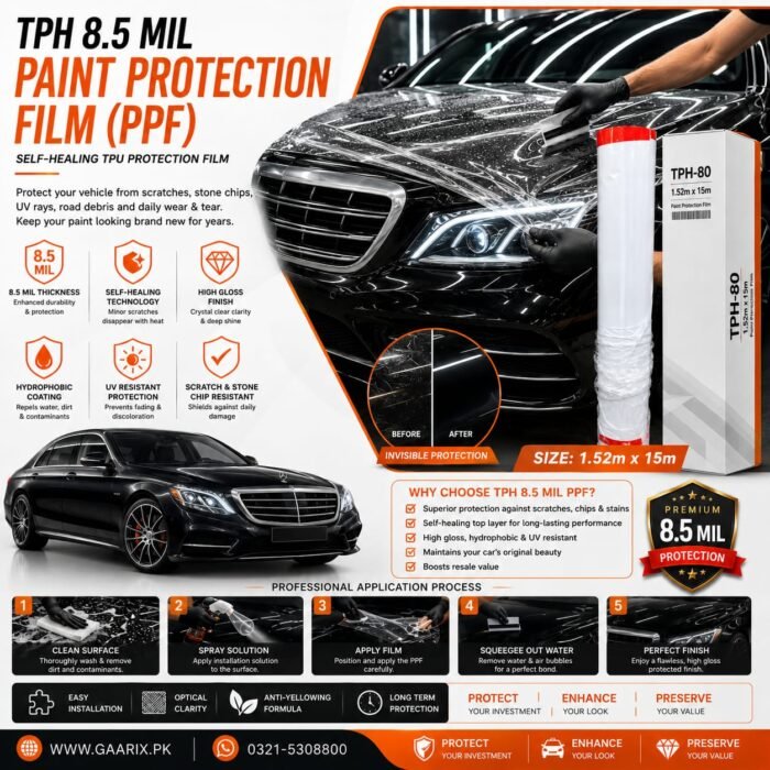 TPH 8.5 Mil Paint Protection Film PPF Roll 1.52m x 15m Self Healing High Gloss Clear Car Paint Protection Film TPH 8.5 Mil Paint Protection Film PPF Roll 1.52m x 15m Self Healing High Gloss Clear Car Paint Protection Film