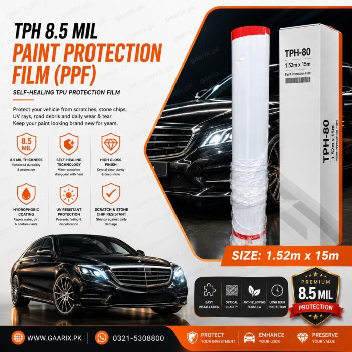 TPH 8.5 Mil Paint Protection Film PPF Roll 1.52m x 15m Self Healing High Gloss Clear Car Paint Protection Film TPH 8.5 Mil Paint Protection Film PPF Roll 1.52m x 15m Self Healing High Gloss Clear Car Paint Protection Film