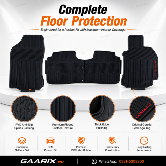 Toyota-Corolla-2014–Present-Latex-Rubber-Floor-Mats-protection Toyota Corolla 2014–Present Premium Latex Rubber PVC Floor Mats – Custom OEM Fit Waterproof Heavy Duty Car Floor Mats for Complete Interior Protection