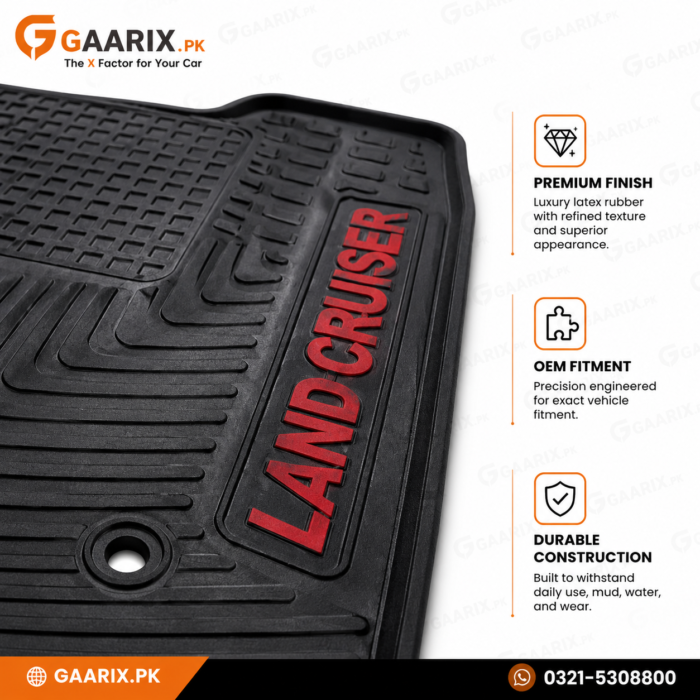 Toyota Land Cruiser (2019–Present) Custom Fit Waterproof Heavy Duty Latex Rubber Floor Mats