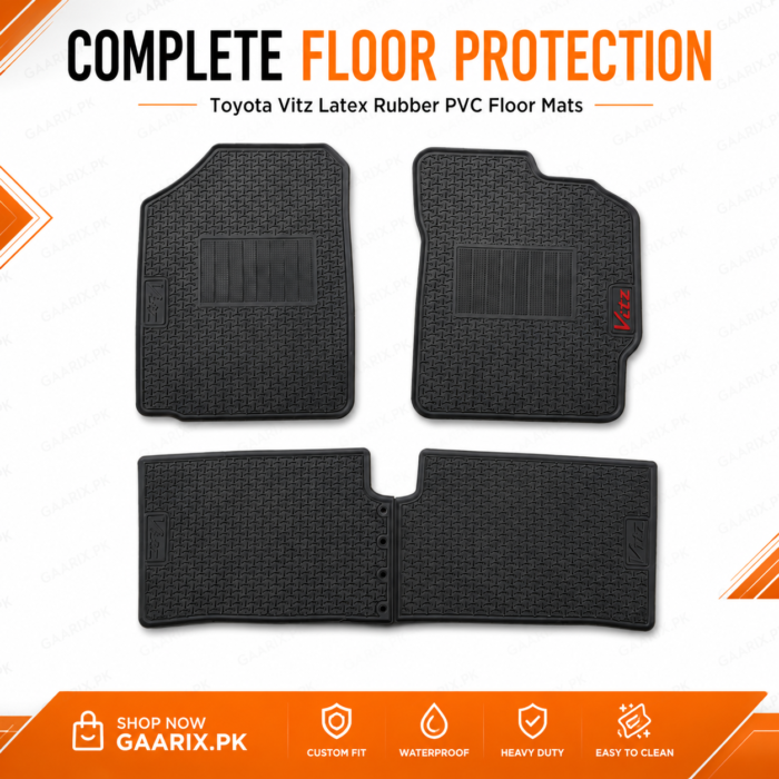 Toyota-Vitz-Latex Rubber-PVC-Floor Mats-floor-Protection