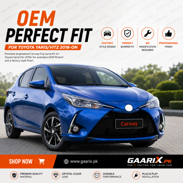 Carway OEM Fog Lamp Kit for Toyota Yaris / Vitz 2018-On – Complete Fog Light Set with OEM Bezels & Wiring Harness