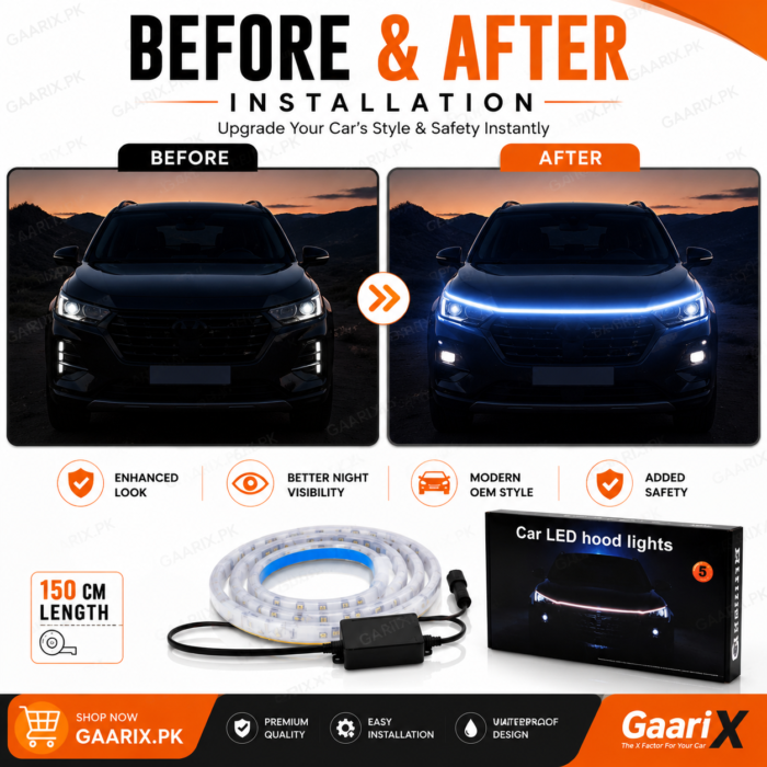 car-LED-hood-light-before-after car-LED-hood-light-before-after