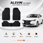 Premium custom-fit Changan Alsvin 2021–Present Latex Rubber PVC Floor Mats with waterproof heavy-duty PVC material, anti-slip backing, reinforced heel pad, and OEM fit.