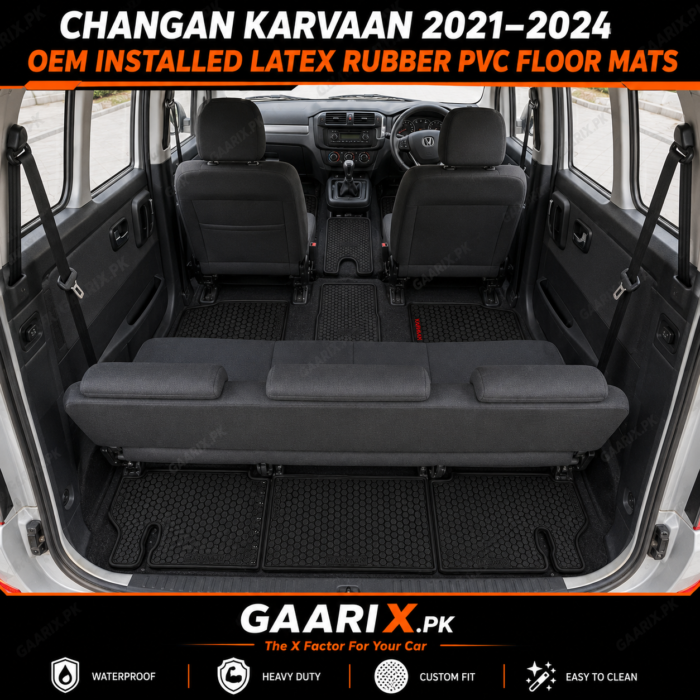 changan-karvaan-2021-2024-latex-rubber-pvc-floor-mats-installation Changan Karvaan 2021–2024 Latex Rubber PVC Floor Mats – Custom Fit Waterproof