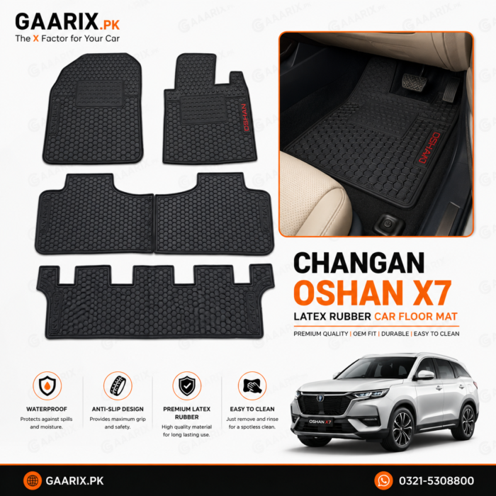 changan-oshan-x7-floor-mats-installed-interior.jpg Changan Oshan X7 7 Seater 2022–Present Custom Fit Latex Rubber Waterproof Car Floor Mats – OEM Heavy Duty Interior Protection