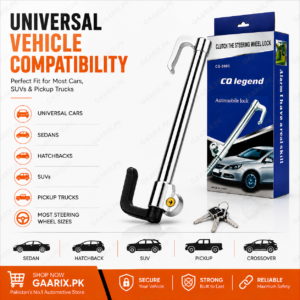 CQ Legend CQ-2003 Universal Steering Wheel and Pedal Lock Heavy Duty Anti Theft Car Security Lock