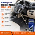 CQ Legend CQ-2003 Universal Steering Wheel and Pedal Lock Heavy Duty Anti Theft Car Security Lock