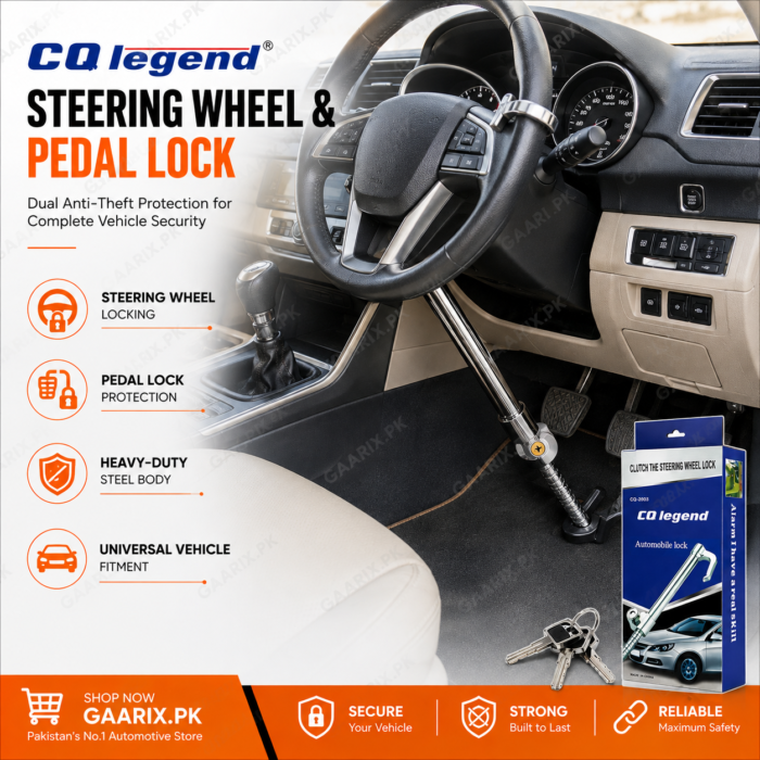 cq-legend-cq-2003-universal-steering-wheel-pedal-lock-heavy-duty-anti-theft-installation CQ Legend CQ-2003 Universal Steering Wheel and Pedal Lock Heavy Duty Anti Theft Car Security Lock