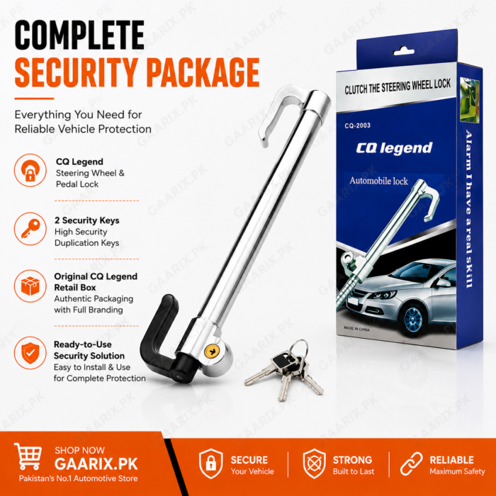 cq-legend-cq-2003-universal-steering-wheel-pedal-lock-heavy-duty-anti-theft-package CQ Legend CQ-2003 Universal Steering Wheel and Pedal Lock Heavy Duty Anti Theft Car Security Lock