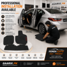 Honda City 2021–Present Latex Rubber PVC Floor Mats with custom OEM fit, waterproof heavy-duty all-weather car floor mats.