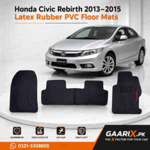 Honda Civic Rebirth 2013–2015 Latex Rubber PVC Floor Mats – OEM Custom Fit Waterproof Heavy Duty Car Floor Mats in Pakistan