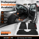 Honda Civic RS 2022–Present OEM Custom Fit Latex Rubber PVC Waterproof Heavy Duty Black Floor Mats 3-Piece Set