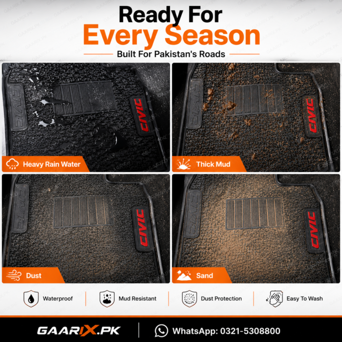 honda-civic-rs-2022-present-latex-rubber-pvc-floor-mats-weather-protection Honda Civic RS 2022–Present OEM Custom Fit Latex Rubber PVC Waterproof Heavy Duty Black Floor Mats 3-Piece Set