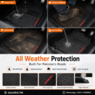 Honda Civic X 2016–2021 Latex Rubber PVC Floor Mats with OEM custom fit, waterproof heavy-duty PVC latex construction, anti-slip spikes backing, and original CIVIC logo for Pakistan RHD models.