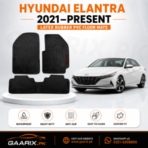 Hyundai Elantra 2021–Present Custom Fit Latex Rubber PVC Waterproof Floor Mats