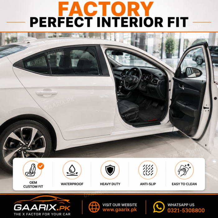 Hyundai Elantra 2021–Present Custom Fit Latex Rubber PVC Waterproof Floor Mats