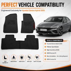Hyundai Elantra Hybrid 2025 Latex Rubber PVC Floor Mats – OEM Custom Fit
