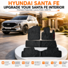 Hyundai Santa Fe custom-fit Latex Rubber PVC waterproof heavy-duty floor mats 6-piece set