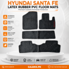 Hyundai Santa Fe custom-fit Latex Rubber PVC waterproof heavy-duty floor mats 6-piece set