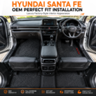 Hyundai Santa Fe custom-fit Latex Rubber PVC waterproof heavy-duty floor mats 6-piece set