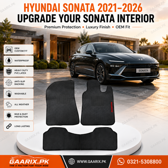 Hyundai Sonata 2021–2026 Latex Rubber PVC Floor Mats Hyundai Sonata 2021–2026 Latex Rubber PVC Floor Mats