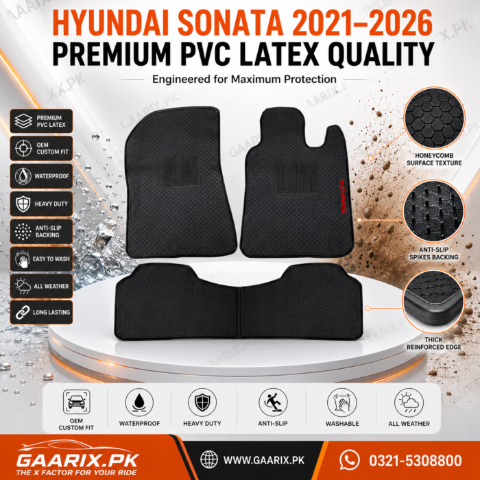Hyundai Sonata 2021–2026 Latex Rubber PVC Floor Mats Hyundai Sonata 2021–2026 Latex Rubber PVC Floor Mats