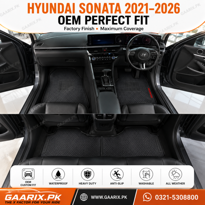 Hyundai Sonata 2021–2026 Latex Rubber PVC Floor Mats Hyundai Sonata 2021–2026 Latex Rubber PVC Floor Mats