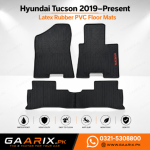 Hyundai Tucson 2019–Present Latex Rubber PVC Floor Mats – OEM Custom Fit Waterproof Heavy Duty 3-Piece Set