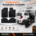 Kia Picanto 2019–Present Custom Fit Latex Rubber PVC Floor Mats – Waterproof Heavy Duty Black Car Mats