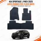 KIA Sportage L PHEV 2025 Latex Rubber PVC Floor Mats with custom fit, waterproof, anti-slip, heavy-duty interior protection.