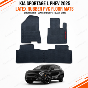 KIA Sportage L PHEV 2025 Latex Rubber PVC Floor Mats with custom fit, waterproof, anti-slip, heavy-duty interior protection.