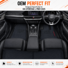 KIA Sportage L PHEV 2025 Latex Rubber PVC Floor Mats with custom fit, waterproof, anti-slip, heavy-duty interior protection.