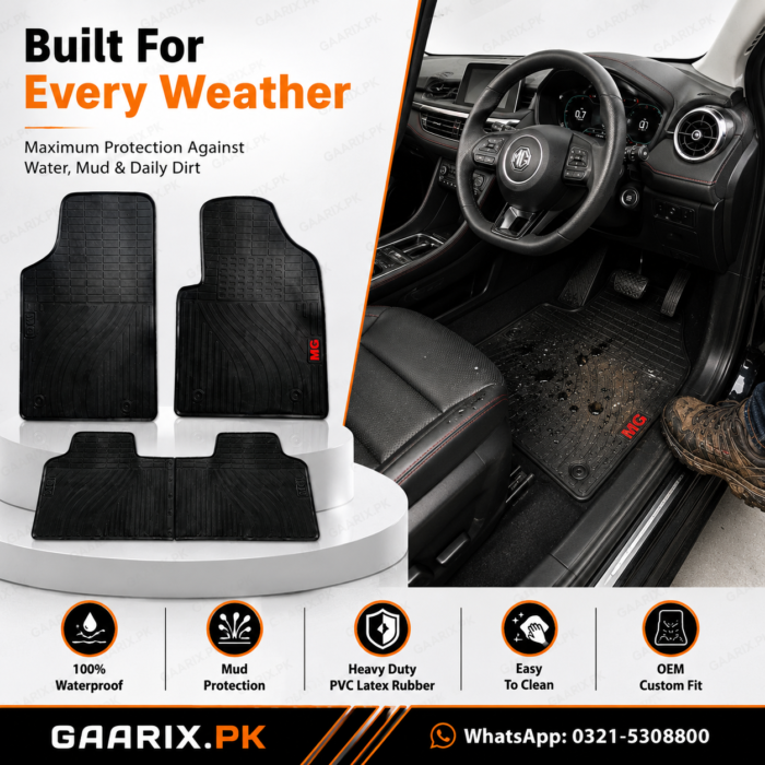 MG HS 2021–Present Latex Rubber PVC Floor Mats OEM Custom Fit Waterproof Heavy Duty