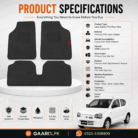 Suzuki Alto 2018–Present OEM Custom Fit Latex Rubber PVC Floor Mats in Black with Waterproof Heavy-Duty Anti-Slip Design.