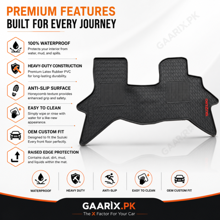 suzuki-every-front-latex-rubber-car-floor-mat-features Suzuki Every Front Floor Mats