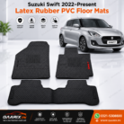 Suzuki Swift 2022–Present Latex Rubber PVC Floor Mats 3-Piece Custom Fit Waterproof Heavy Duty Black