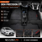 Toyota Aqua Premium Latex Rubber PVC Floor Mats Custom Fit Waterproof Heavy Duty Black 3-Piece Set