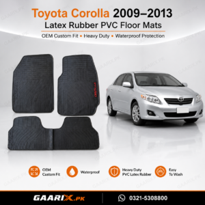 Toyota Corolla 2009–2013 Latex Rubber PVC Floor Mats – OEM Custom Fit Waterproof Heavy Duty
