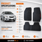 Toyota Corolla 2009–2013 Latex Rubber PVC Floor Mats – OEM Custom Fit Waterproof Heavy Duty