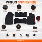 Toyota Fortuner 2014–2021 Custom Fit Latex Rubber PVC Floor Mats – Waterproof Heavy Duty